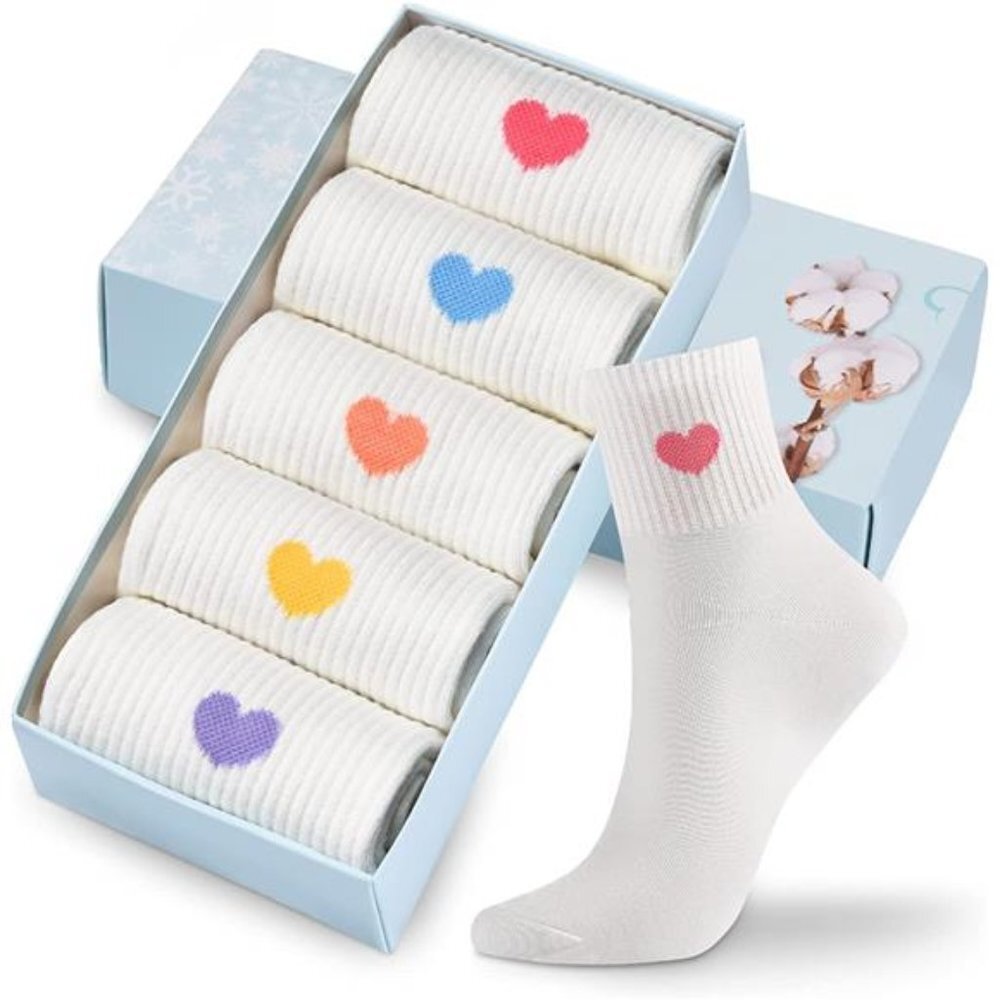 Women's Ankle Cotton Fun Cute Socks Gifts For Women (5-Pairs With gifts Box)